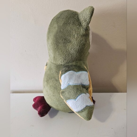 Lambs Ivy Enchanted Forest Owl Plush Toy 14 Soft Stuffed Green Yellow Burgundy - Picture 7 of 8
